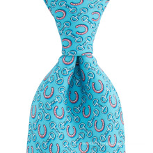 Horseshoe Motif Custom Print Men Perfect Knot Private Label Silk Ties